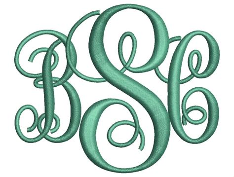 Interlocking Monogram Embroidery Font 4 Sizes Machine BX Embroidery ...