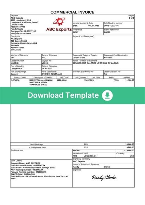 Image result for Commercial Invoice Destination Control Statement Example