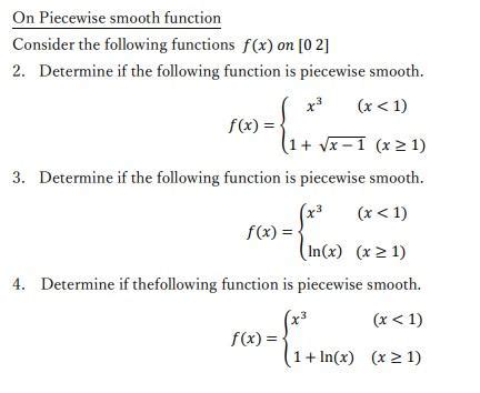 Image result for Function That Is Piecewise Smooth vs Not Example