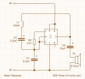 Afbeeldingsresultaten voor 555 Metal Detector Circuit