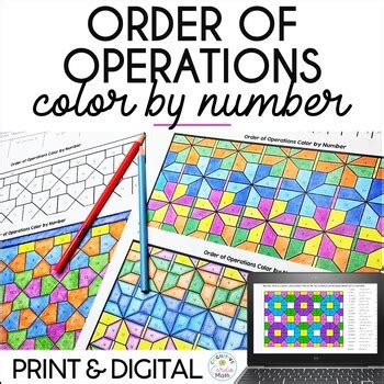Toradh íomhá ar Order of Operations Color Sheet