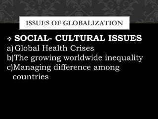 Image result for Globalization Issues