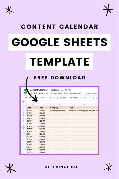 Image result for Google Sheets Content Calendar Template