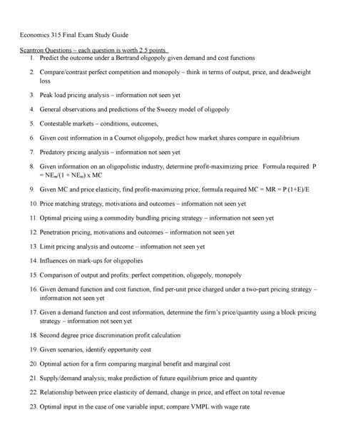 Economics Final Exam Study Guide に対する画像結果