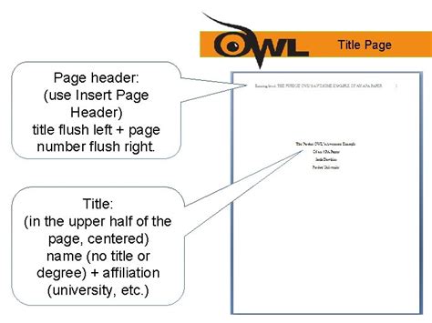 Image result for APA Format Example OWL. Purdue