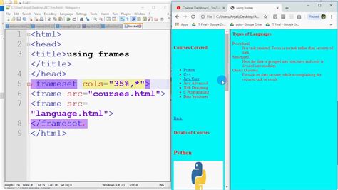 Image result for HTML Frame Example