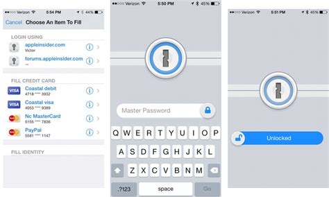 Toradh íomhá ar 1Password iOS App