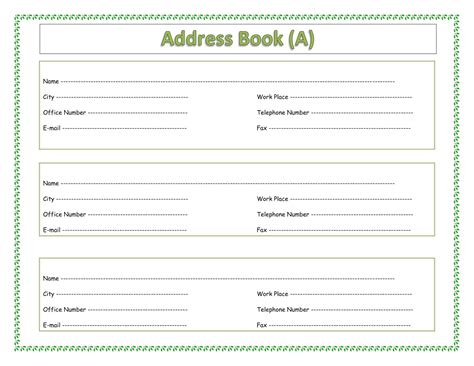 Image result for Print Out Address Book