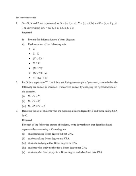 Set Theory Problems に対する画像結果