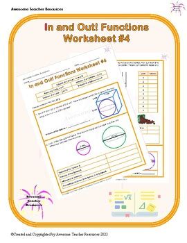 Image result for In and Out Function Table Worksheet