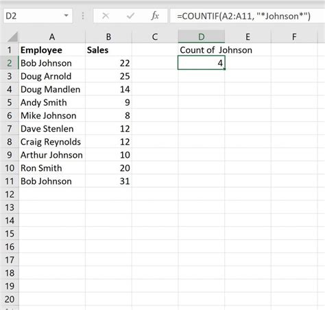 Image result for Count Names in Excel