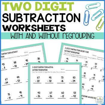 Toradh íomhá ar Standard Algorithm Subtraction Worksheets