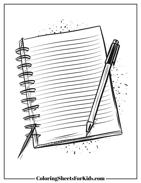 Image result for Notebook Paper Coloring Page