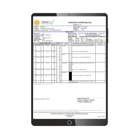 Image result for Soil Boring Log Example