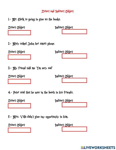 Image result for Finding Direct Objects Worksheet