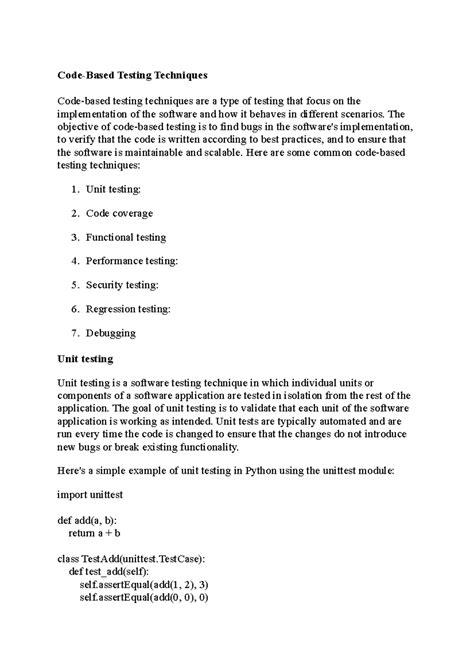Structure Based Testing Techniques に対する画像結果