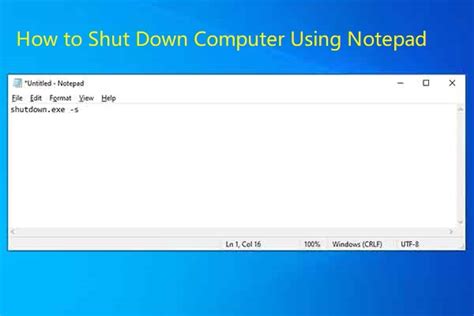 PC Shut Down Code with Timer Using Notepad に対する画像結果