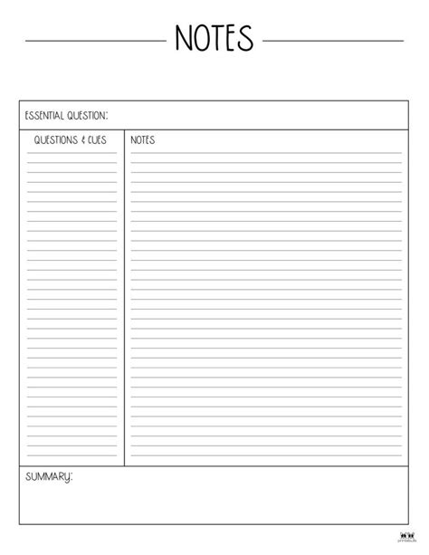 Toradh íomhá ar Notes From Lecture Printable Sheet