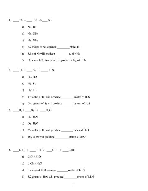 Image result for Mole Ratio Practice Problems