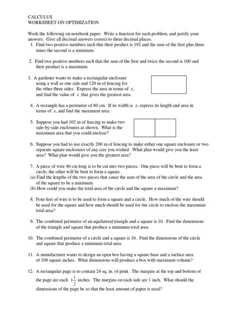 Optimization Problems Worksheet PDF に対する画像結果
