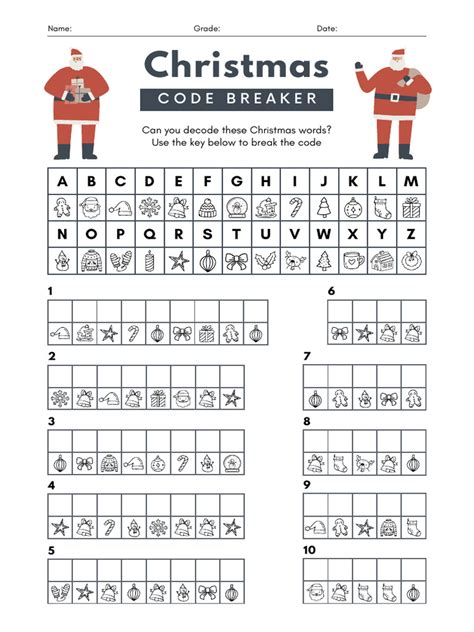 Afbeeldingsresultaten voor Christmas Code Breaker Printable
