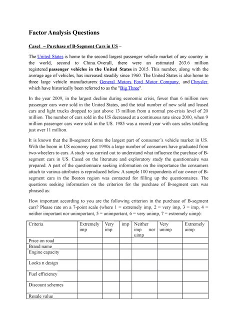 Image result for Factor Analysis Questionnaire Example