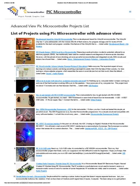 Advanced View Pic Microcontroller Projects List - PIC Microcontroller ...