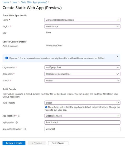 Azure Static Web App માટે ઇમેજ પરિણામ