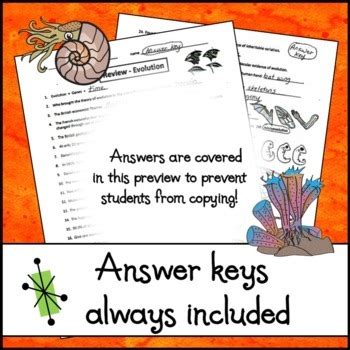 Image result for Evolution Review Worksheet Answer Key