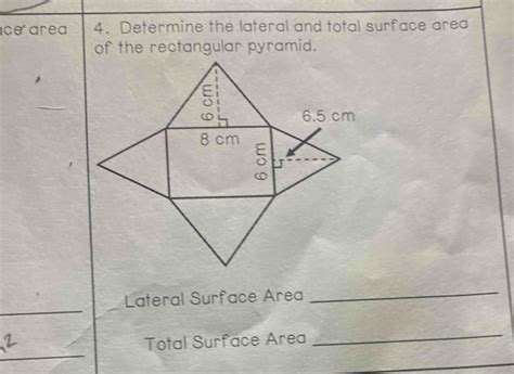Image result for Rectangular Pyramid Lateral Surface Area