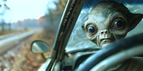 Image result for Alien Driving a Car