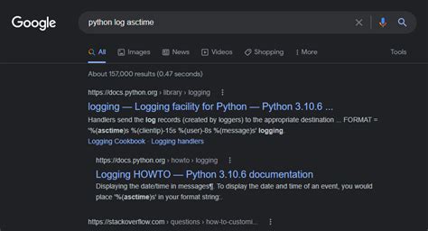 Image result for Python Logging Format