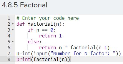 CodeHS Factorial Python に対する画像結果