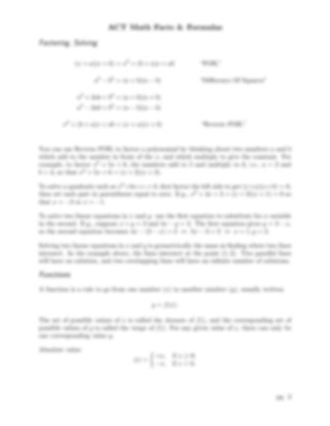 Image result for Applied Math Formula Sheet