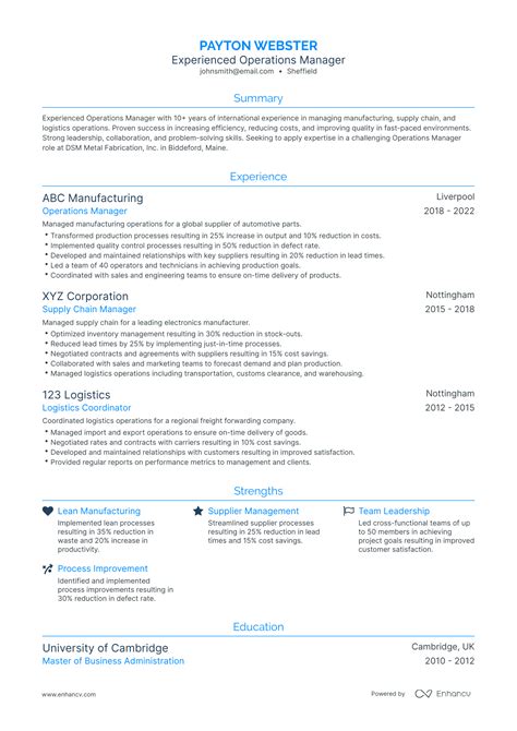 Image result for Assistant Manager Operations Sample CV