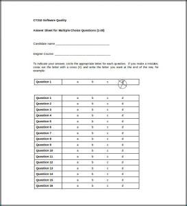 Bildergebnis für Excel Multiple Choice Test Template