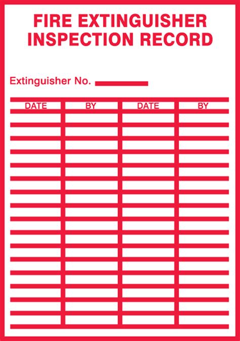Image result for Fire Extinguisher Inspection Log Template