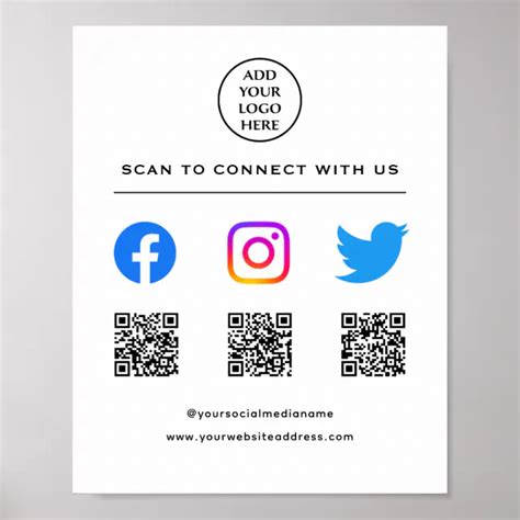 Follow Us QR Code Poster に対する画像結果