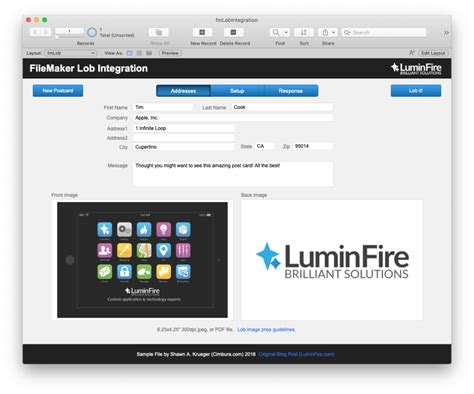 Toradh íomhá ar FileMaker Pro Interface