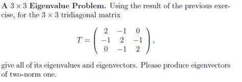 Image result for Eigenvalues of Tridiagonal Matrix