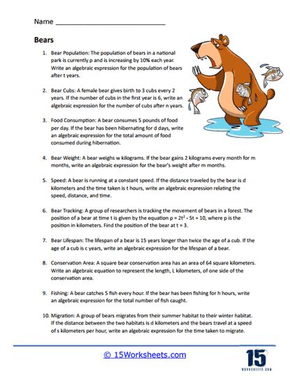 Toradh íomhá ar Algebraic Word Problems Worksheet