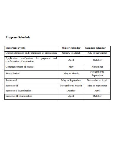 Image result for Example of Program Sheets
