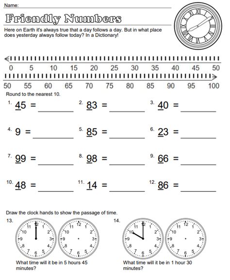 Image result for 3rd Grade Math Worksheets Rounding