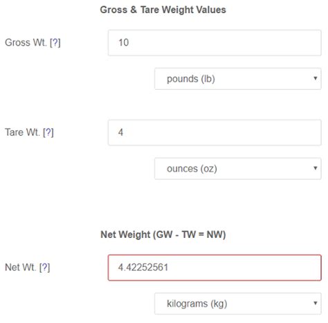 Image result for Net Weight Short Form