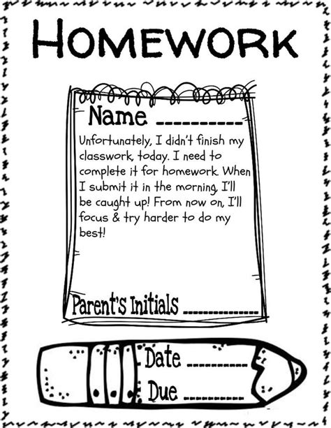 Image result for Printable Homework Cover Sheet