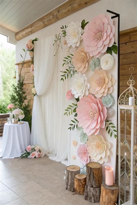 14+ Stunning Paper Flower Backdrop Ideas