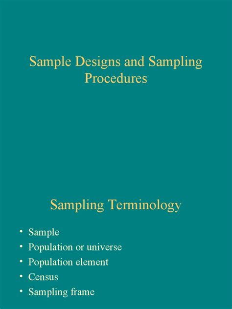 Image result for Sampling Design or Procedure Example