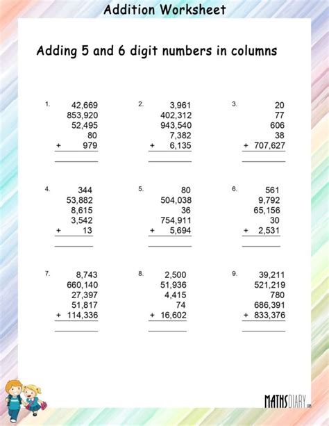 Image result for Fourth Grade Math Addition Worksheets