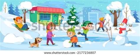 Image result for Winter Kids Playing Background