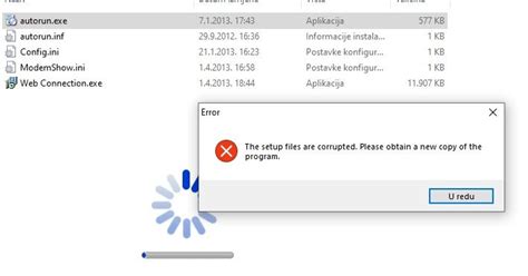 Setup Files Corrupted に対する画像結果